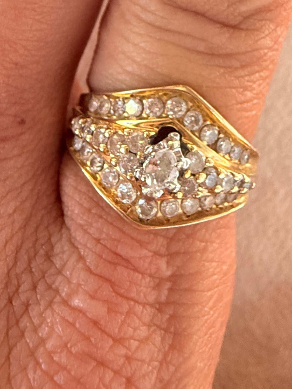 Rare VINTAGE 14K Gold Natural Diamond 1.15 ctw (approx) Sz8 - Picture 7 of 17